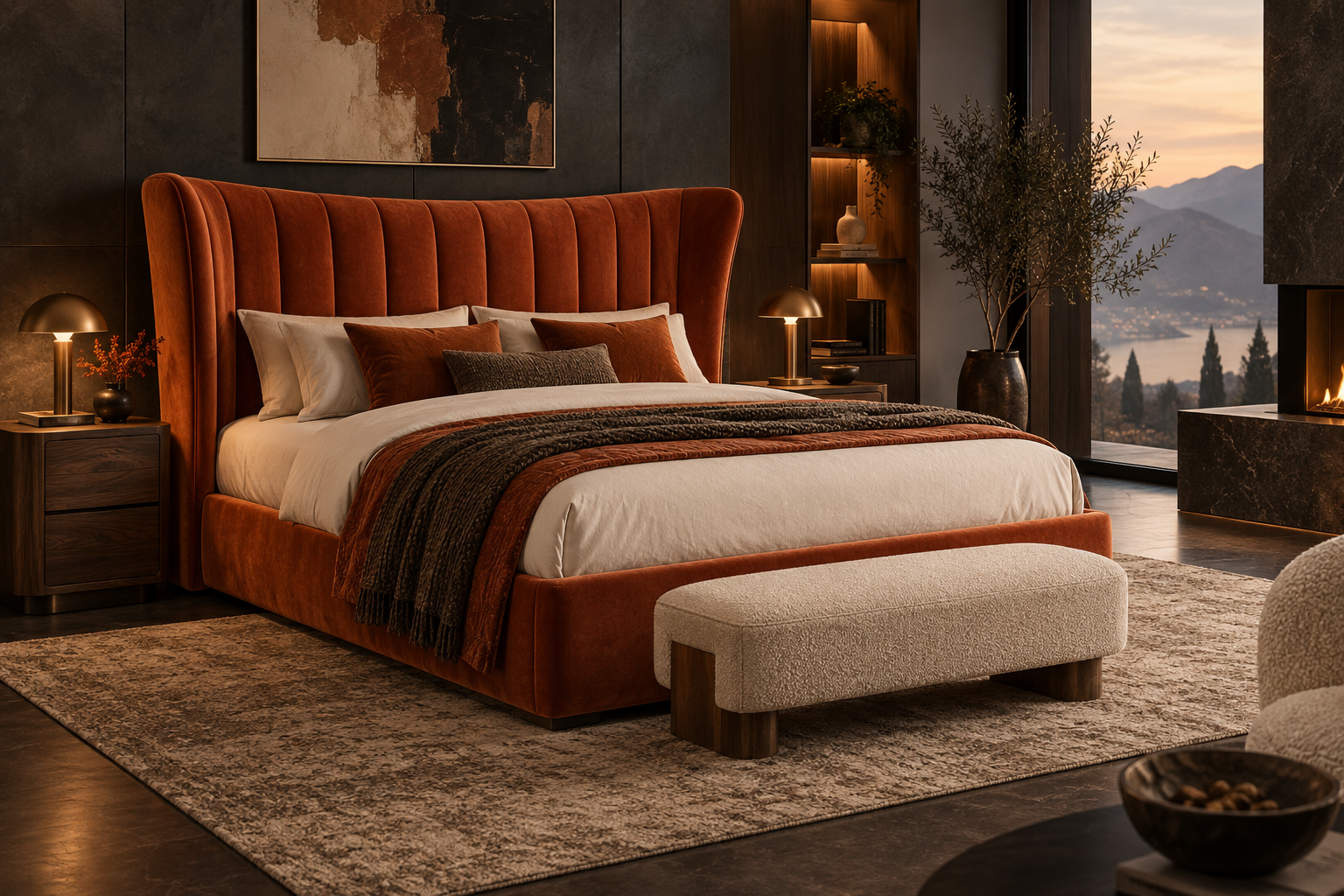 Custom upholstered bed